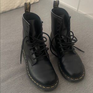 Dr. Martens Black Boots with Yellow Stitching- worn three times